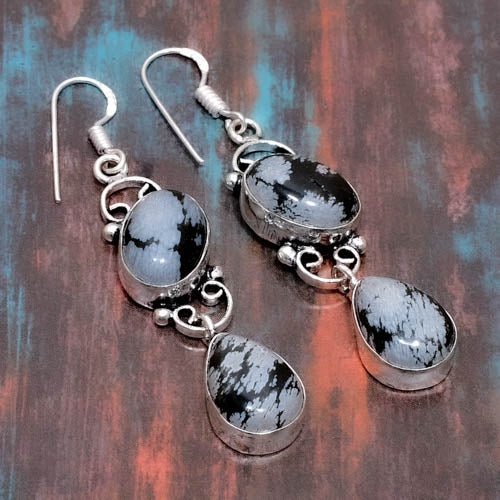 Yin-Yang Harmony – Sterling Silver Black & White Gemstone Earrings