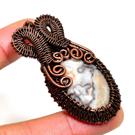 Gaia’s Grace – Oxidized Copper Agate Pendant