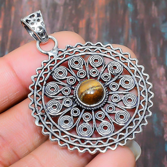 Astra’s Anchor – Sterling Silver Tiger’s Eye Pendant