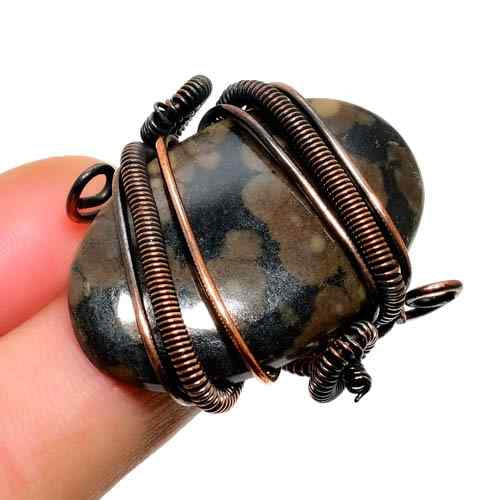 Gaia’s Embrace – Copper-Wrapped Gemstone Pendant