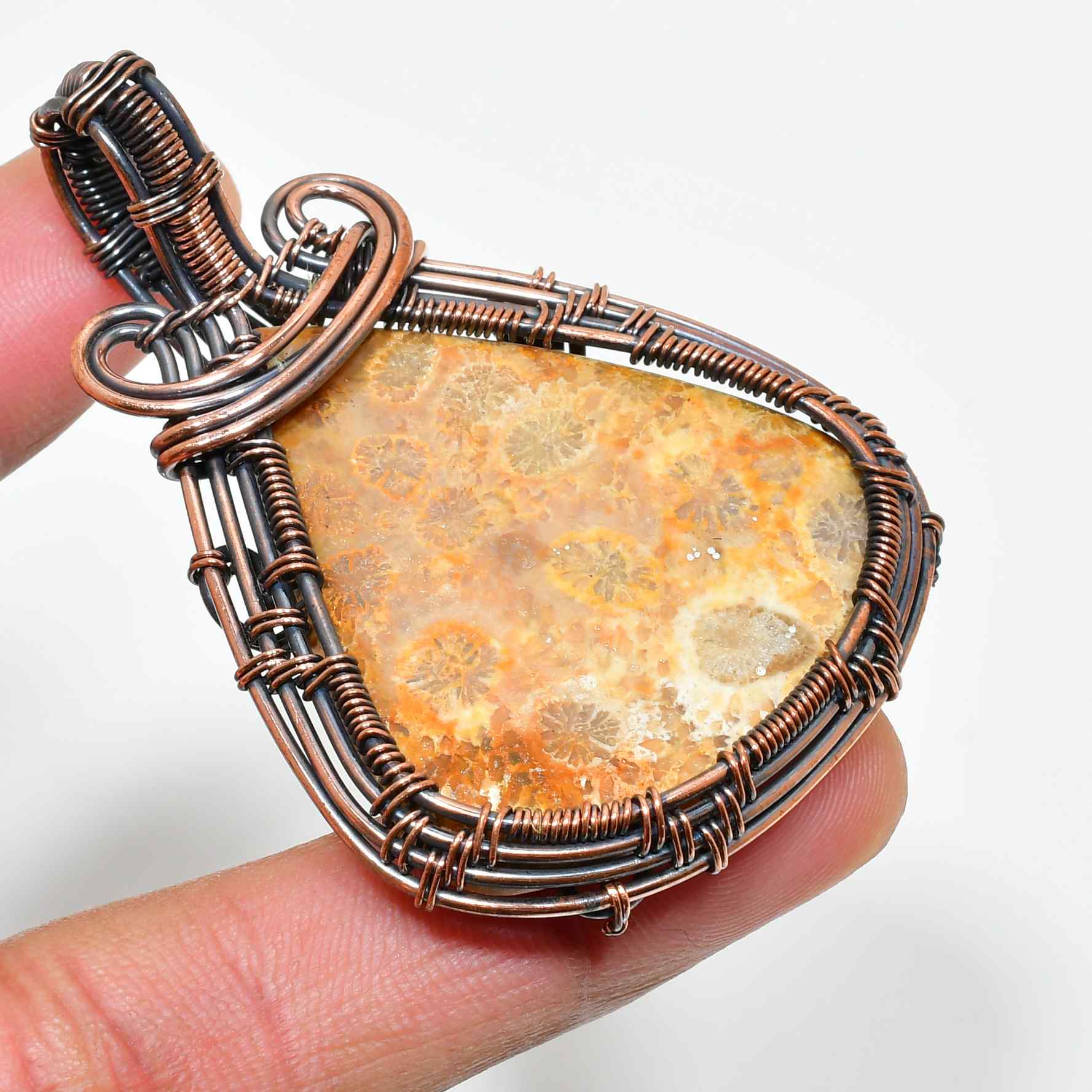 Gaia’s Anchor – Copper Fossil Pendant