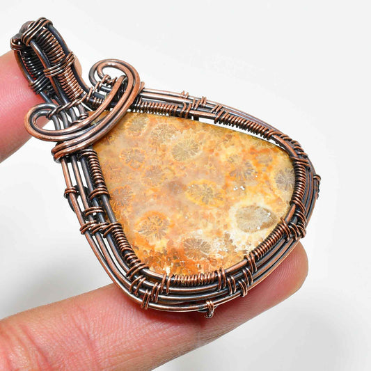Gaia’s Anchor – Copper Fossil Pendant