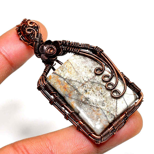 Terra’s Embrace – Natural Stone Copper Pendant