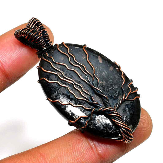 Celestial Guardian – Black Tourmaline & Copper Pendant