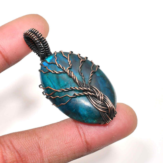 Gaia’s Embrace – Labradorite Tree of Life Pendant
