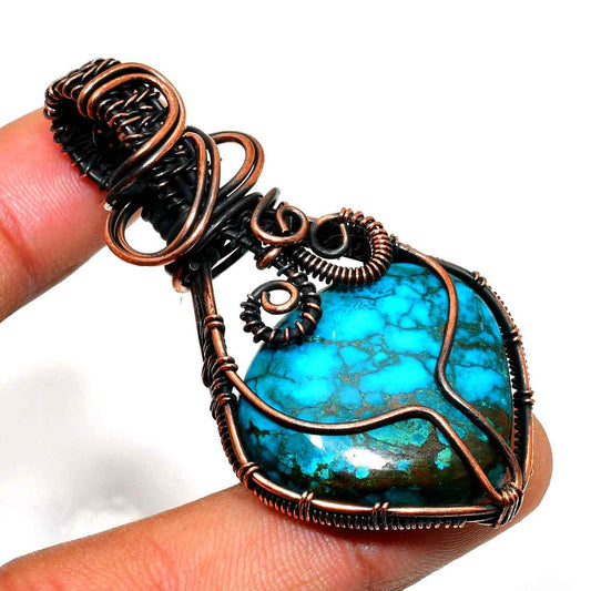 Ocean’s Whisper – Turquoise Copper Pendant