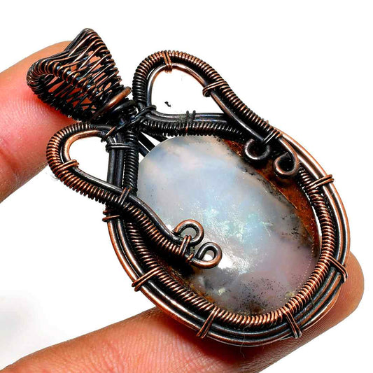 Opal Harmony – Handcrafted Copper Pendant