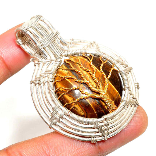 Ember’s Embrace – Tiger’s Eye Sterling Silver Pendant