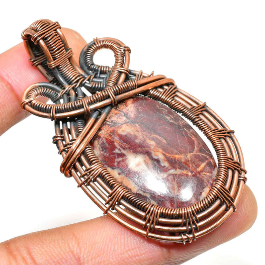 Gaia’s Embrace – Copper-Wrapped Stone Pendant