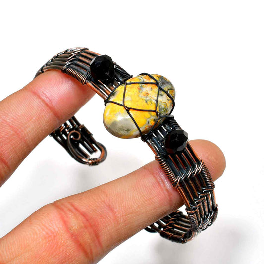 Helia’s Radiance – Yellow Jasper & Copper Bracelet