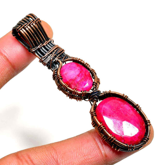 Crimson Courage – Ruby Copper Pendant
