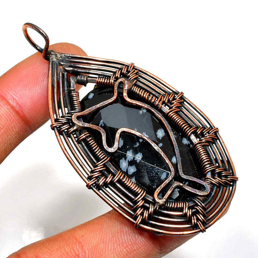 Shadow Aegis – Obsidian Copper Pendant