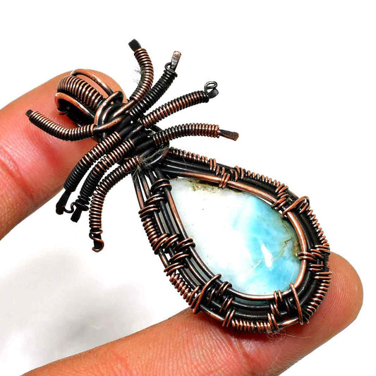 Luna’s Clarity – Copper Wrapped Quartz Pendant