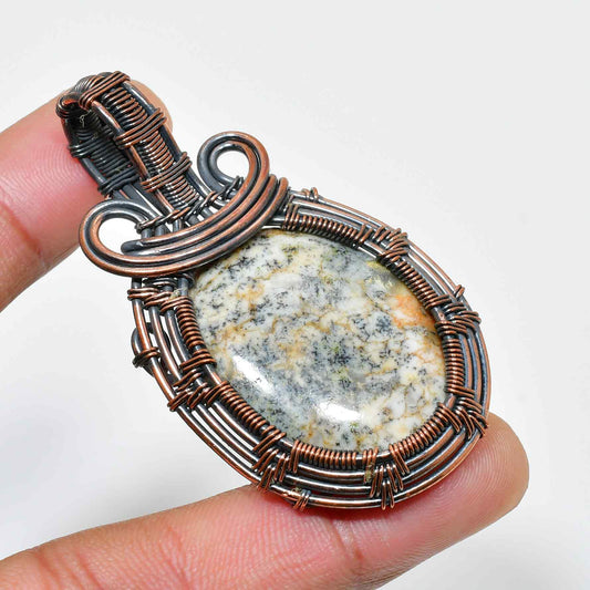 Gaia’s Embrace – Jasper Copper Pendant