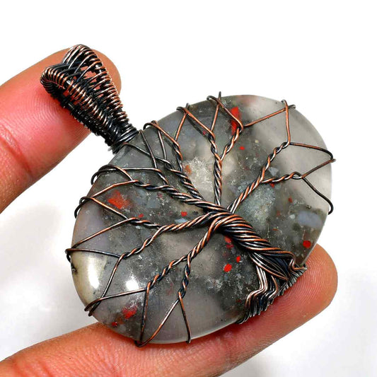 Gaia’s Embrace – Crystal & Copper Tree of Life Pendant
