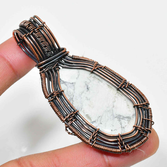 Terra’s Harmony – Copper-Wrapped Natural Stone Pendant