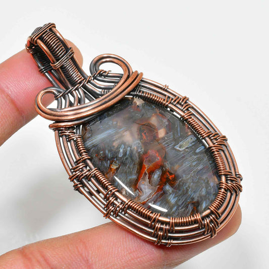 Terra’s Harmony – Agate & Oxidized Copper Pendant