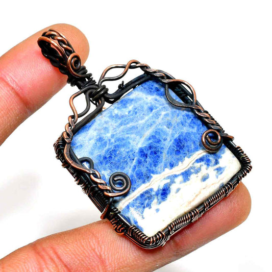 Aria’s Web – Sodalite Copper Pendant