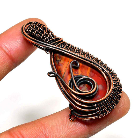 Ember’s Embrace – Tiger’s Eye & Oxidized Copper Pendant