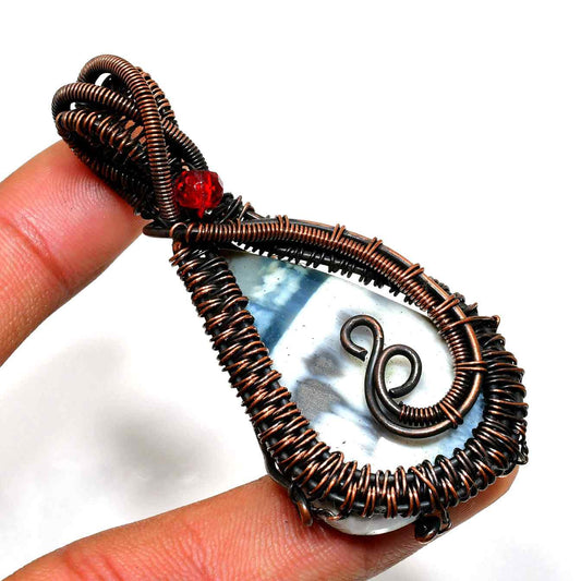 Serenity’s Embrace – Oxidized Copper Agate Pendant