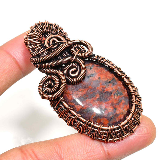 Grounded Grace – Copper Wirewrapped Natural Stone Pendant