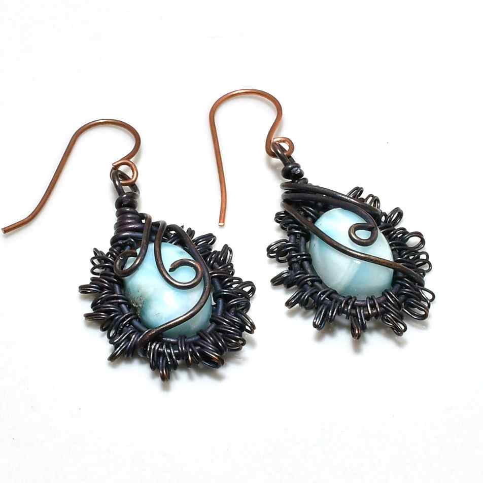 Ocean’s Embrace – Larimar Copper Pendant