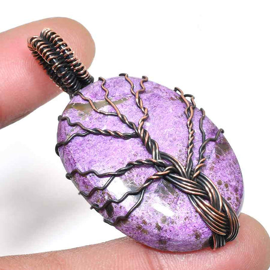 Ezra’s Veil – Amethyst & Oxidized Copper Pendant