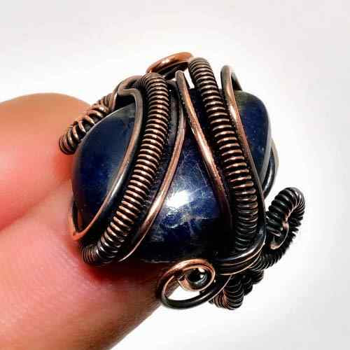 Sodalite Serenity – Oxidized Copper Pendant