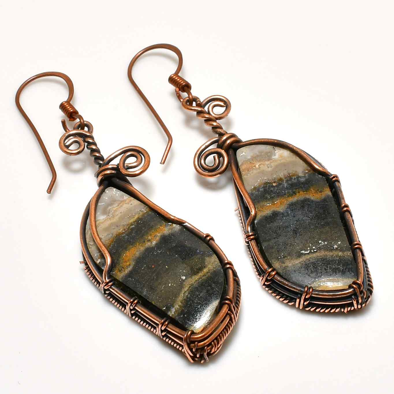 Grounding Grace – Copper-Wrapped Agate Earrings