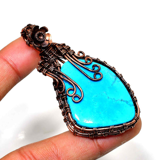 Azure Harmony – Turquoise Copper Pendant