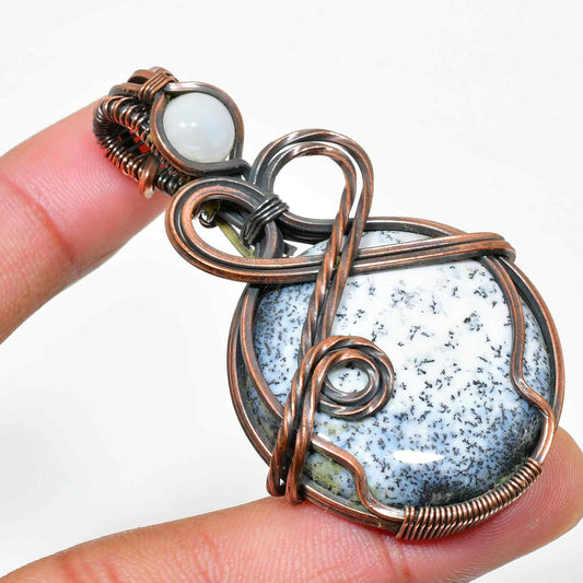 Obsidian Harmony – Copper-Wrapped Protection Pendant