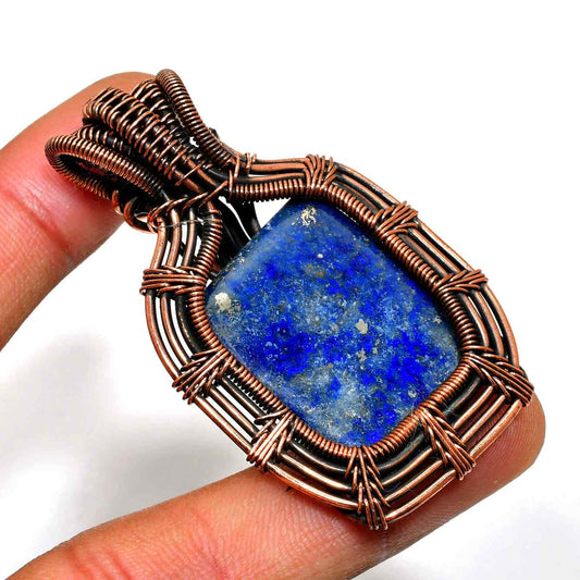 Celestial Essence – Lapis Lazuli Copper Pendant
