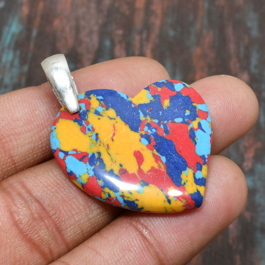 Radiant Heart – Jasper & Silver Pendant