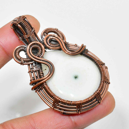 Serene Harmony – Jade & Oxidized Copper Pendant