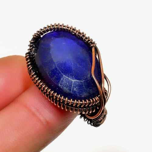 Ezra’s Veil – Lapis Lazuli & Oxidized Copper Ring