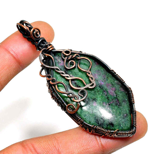 Gaia’s Guardian – Copper-Wrapped Stone Pendant