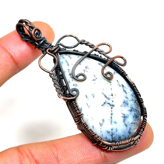 Sylvan Harmony – Dendritic Agate Copper Pendant