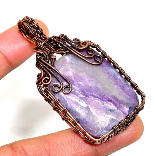 Ezra’s Veil – Handcrafted Amethyst Copper Pendant