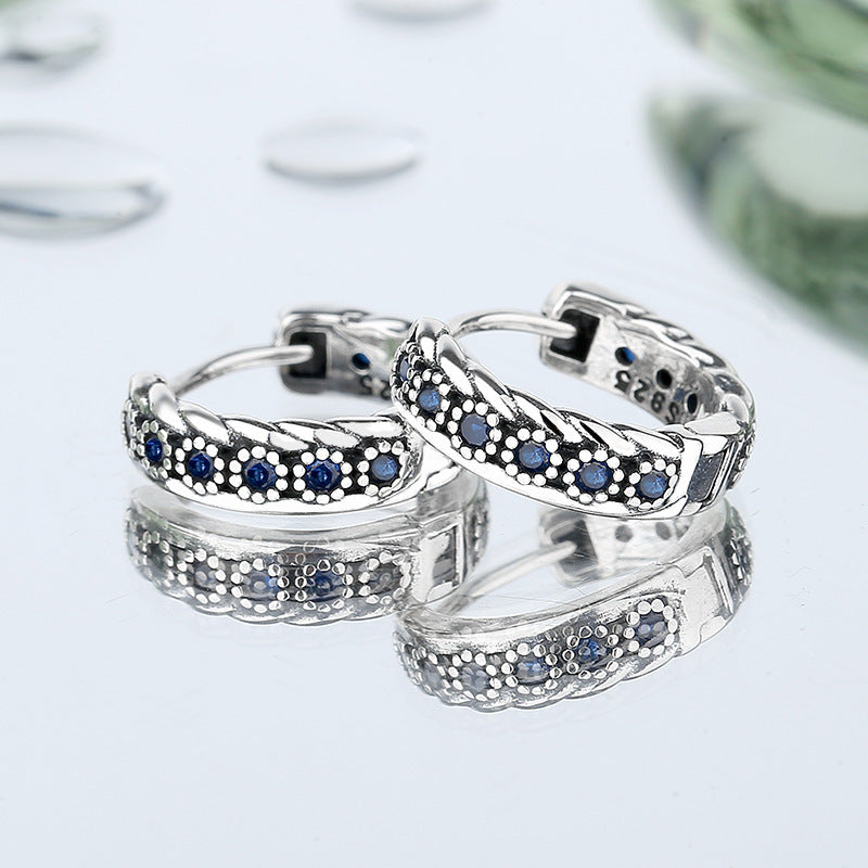 Vintage Braid Earrings  - 925 Sterling Silver