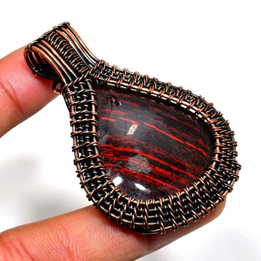 Earth’s Embrace – Red Jasper & Copper Pendant