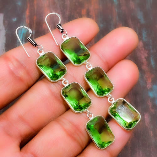 Aurora’s Renewal – Sterling Silver Peridot Drops