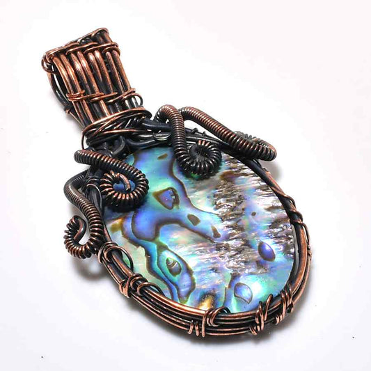 Ocean’s Embrace – Abalone Copper Pendant