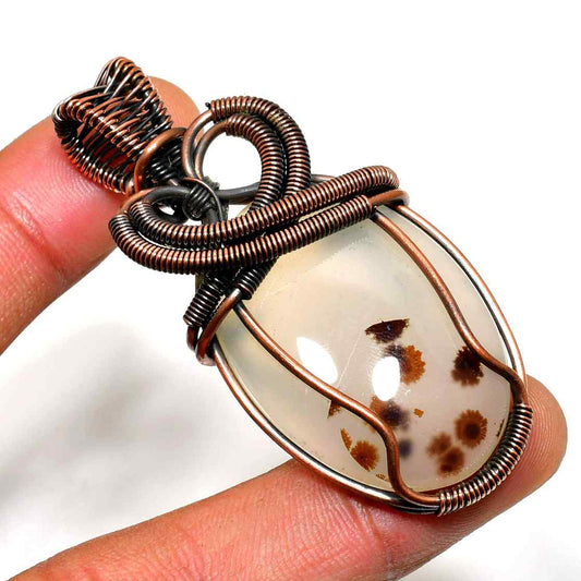 Gaia’s Harmony – Copper-Wrapped Agate Pendant