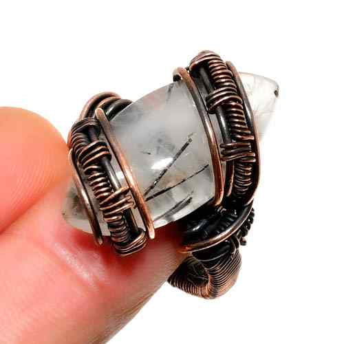 Celestial Quartz – Hand-Wrapped Copper Ring