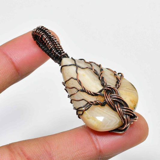 Ember’s Whisper – Yellow Jasper Copper Pendant