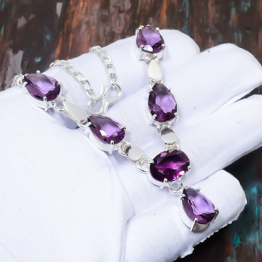 Ezra’s Veil – Sterling Silver Amethyst Bracelet