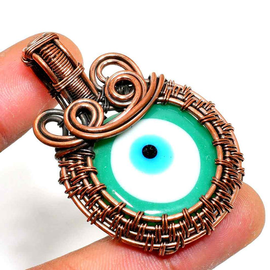 Nazar’s Gaze – Glass & Copper Eye Pendant