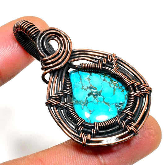 Serenity’s Embrace – Turquoise Copper Pendant
