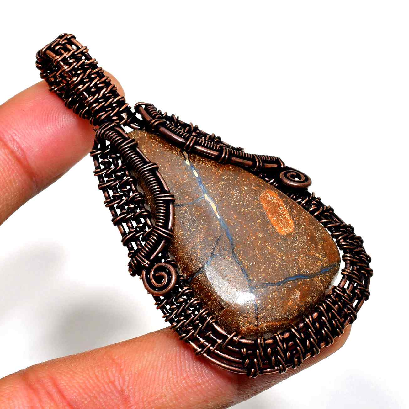 Ember’s Essence – Golden Sheen Obsidian & Copper Pendant