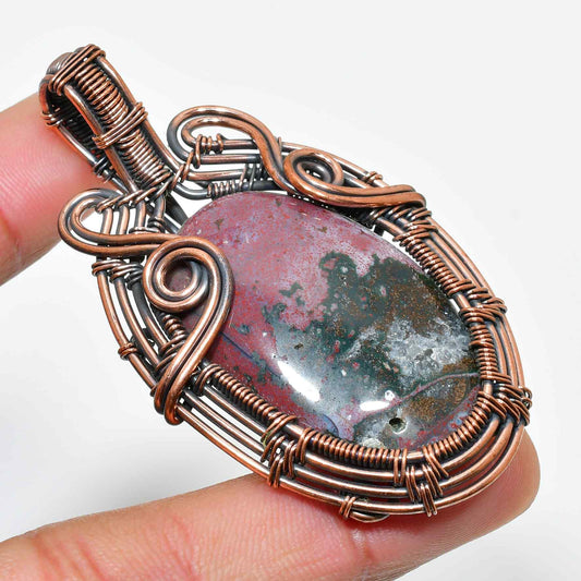 Ember’s Embrace – Jasper Copper Pendant
